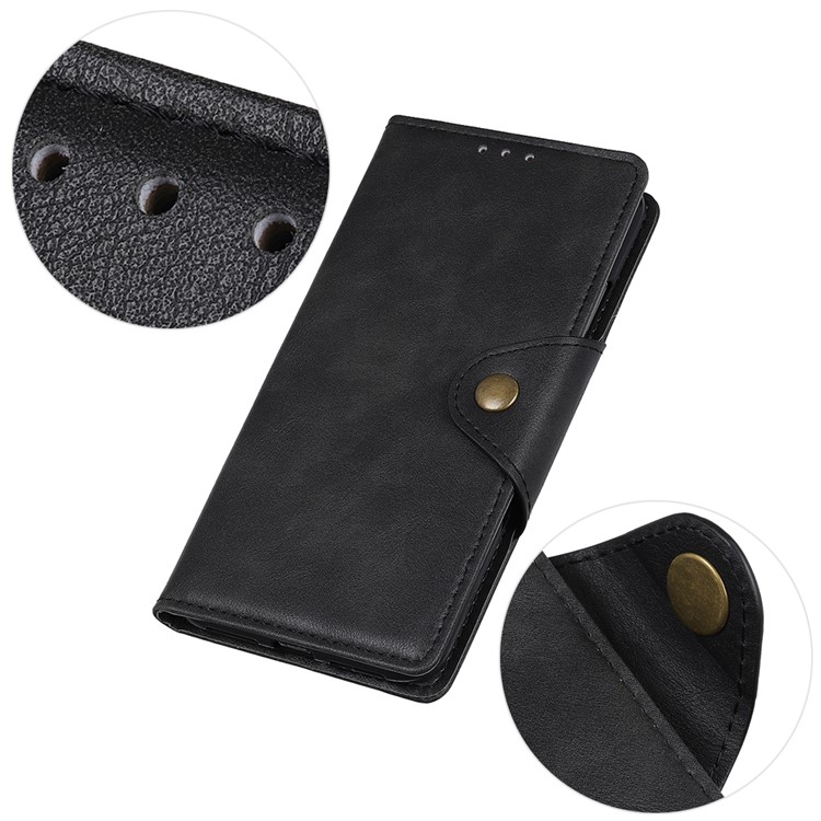 PU Leather Mobile Phone Shell with Wallet Stand for Samsung Galaxy A40 - Black-7