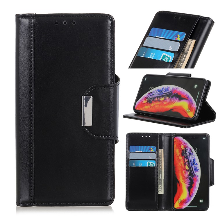 PU Leather Flip Case with Wallet for Samsung Galaxy A30/A20 - Black-1