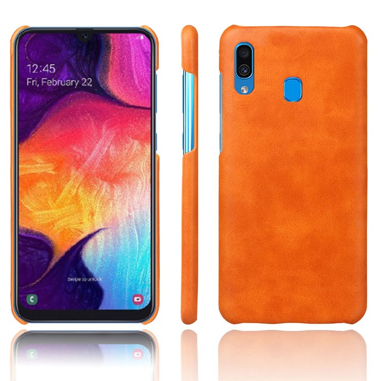 

Crazy Horse PU Leather Coated PC Case for Samsung Galaxy A30/A20 - Orange, Galaxy A30