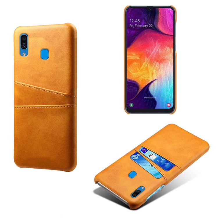

KSQ PU Leather Coated PC Case with [Dual Card Slots] for Samsung Galaxy A30 - Orange, Galaxy A30