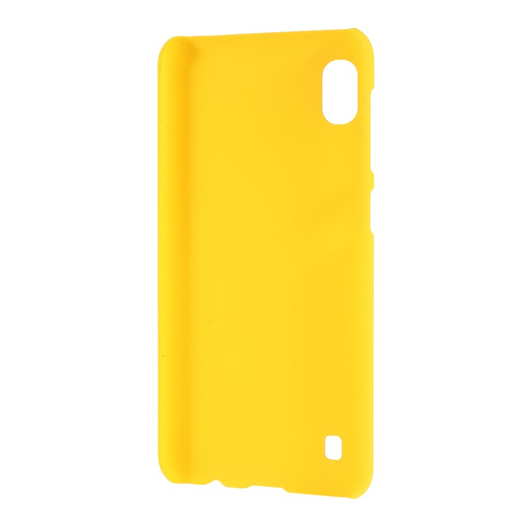 Acessório de Caixa de Telefone Rígido Emborrachado Para Samsung Galaxy A10 - Amarelo-3