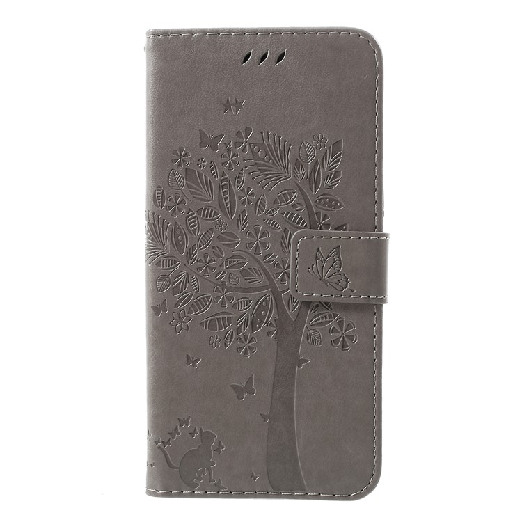 

Imprint Cat and Tree Pattern Leather Wallet Case for Samsung Galaxy M20 - Black, Galaxy M20