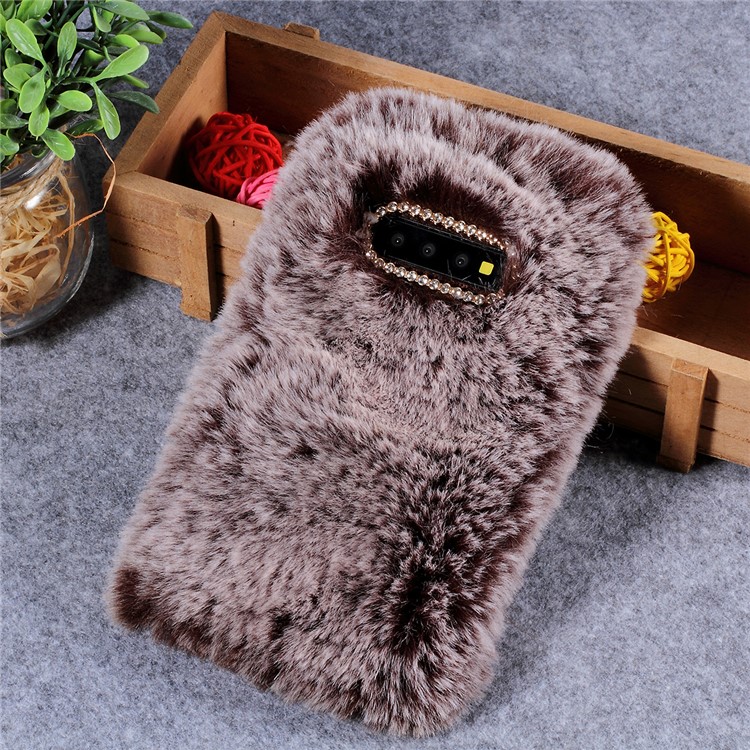 

Мягкий Меховой Чехол Со Стразами ТПУ Чехол Для Samsung Galaxy S10 - Кофе, Galaxy S10