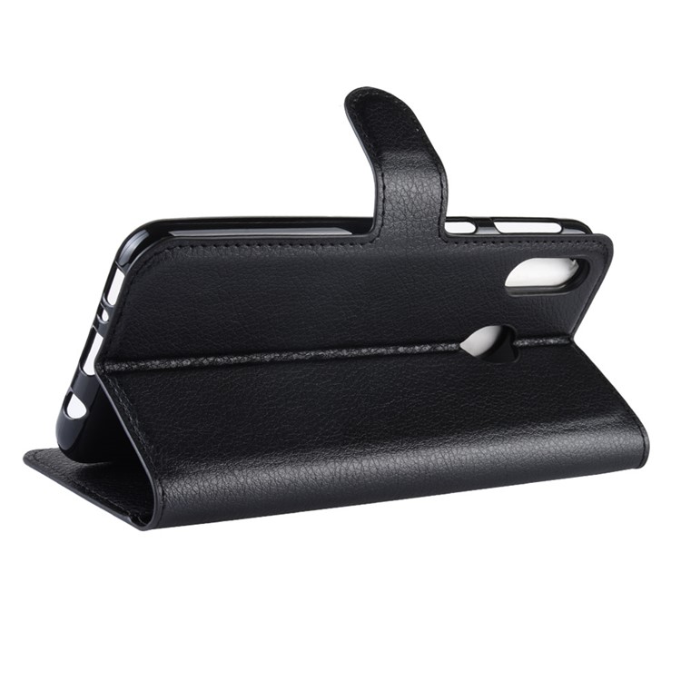 Litchi Skin Wallet Leather Stand Case for Samsung Galaxy M20 - Black-6