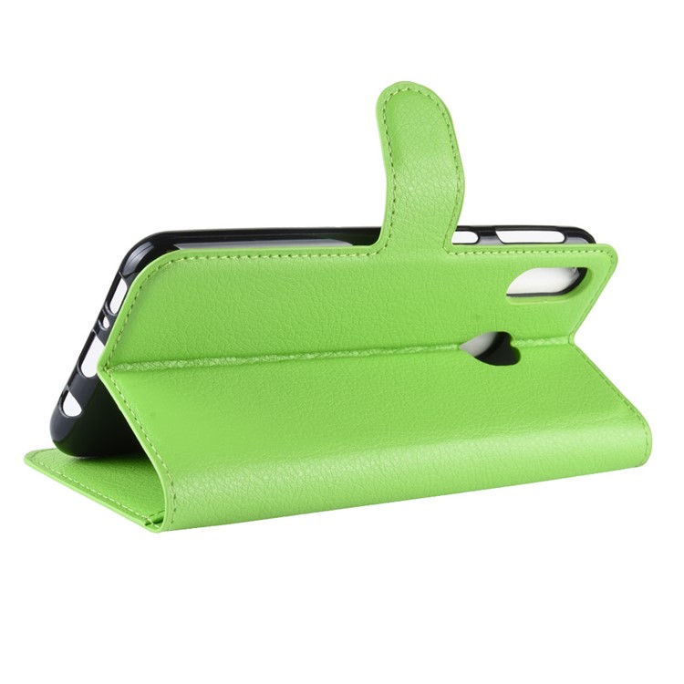 Support De Portefeuille En Cuir Peau Litchi Pour Samsung Galaxy M20 - Vert-5