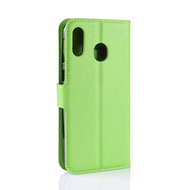 Support De Portefeuille En Cuir Peau Litchi Pour Samsung Galaxy M20 - Vert-6