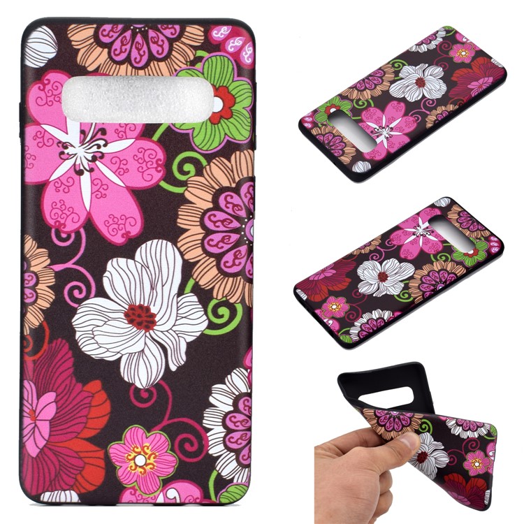 

Pattern Printing Soft TPU Mobile Cover for Samsung Galaxy S10 Plus - Beautiful Flowers, Galaxy S10 Plus