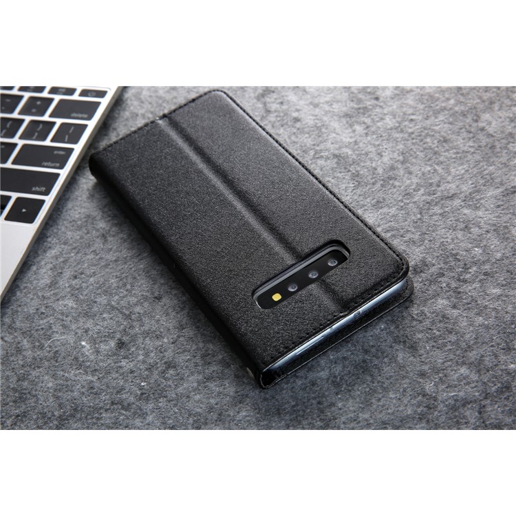 CMAI2 Silk Texture Leather Wallet Case for Samsung Galaxy S10 - Black-11