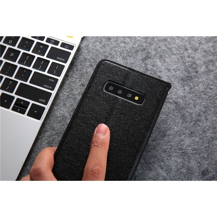 CMAI2 Silk Texture Leather Wallet Case for Samsung Galaxy S10 - Black-12