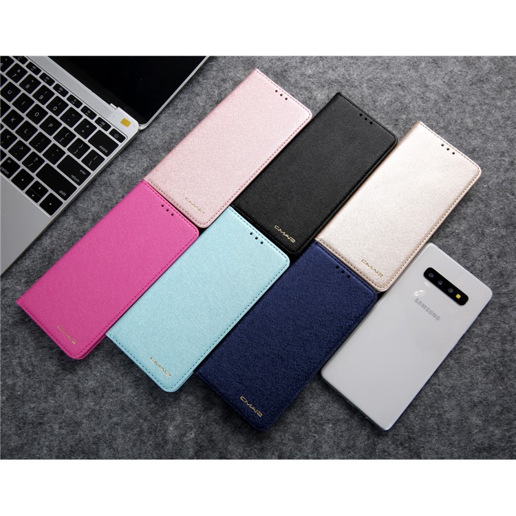 CMAI2 Silk Texture Leather Wallet Case for Samsung Galaxy S10 - Black-14