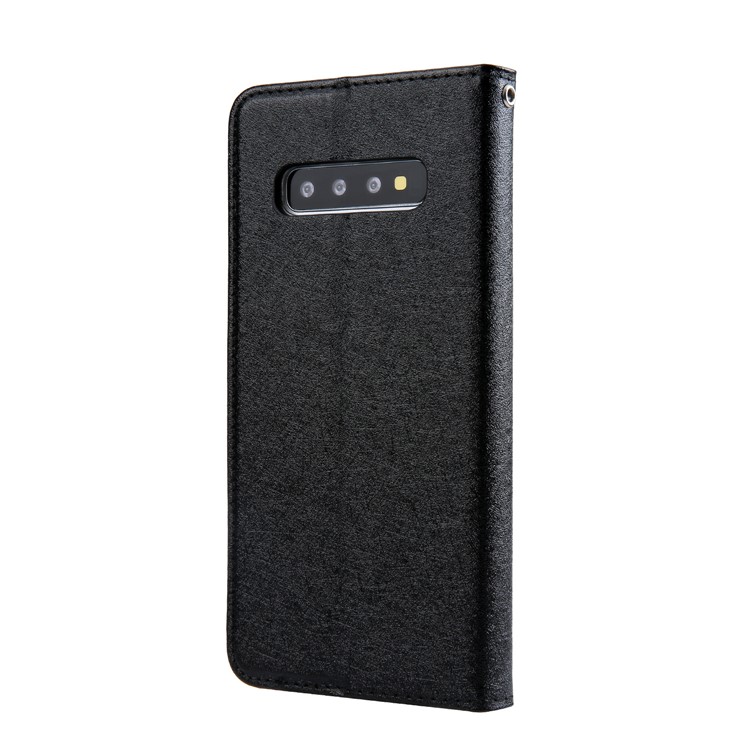 CMAI2 Silk Texture Leather Wallet Case for Samsung Galaxy S10 - Black-3