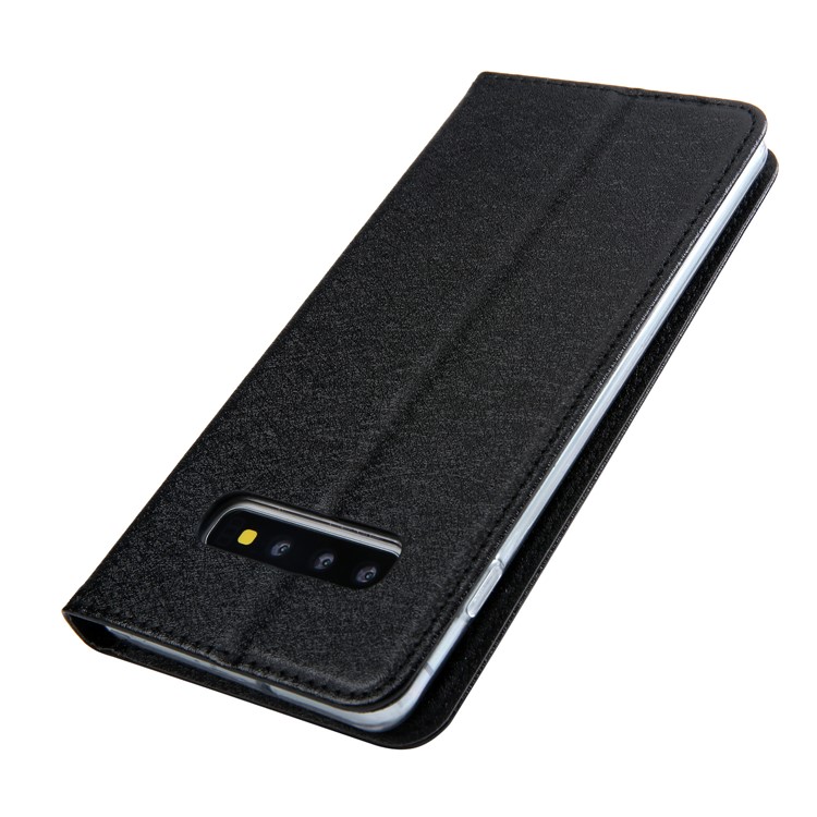 CMAI2 Silk Texture Leather Wallet Case for Samsung Galaxy S10 - Black-5