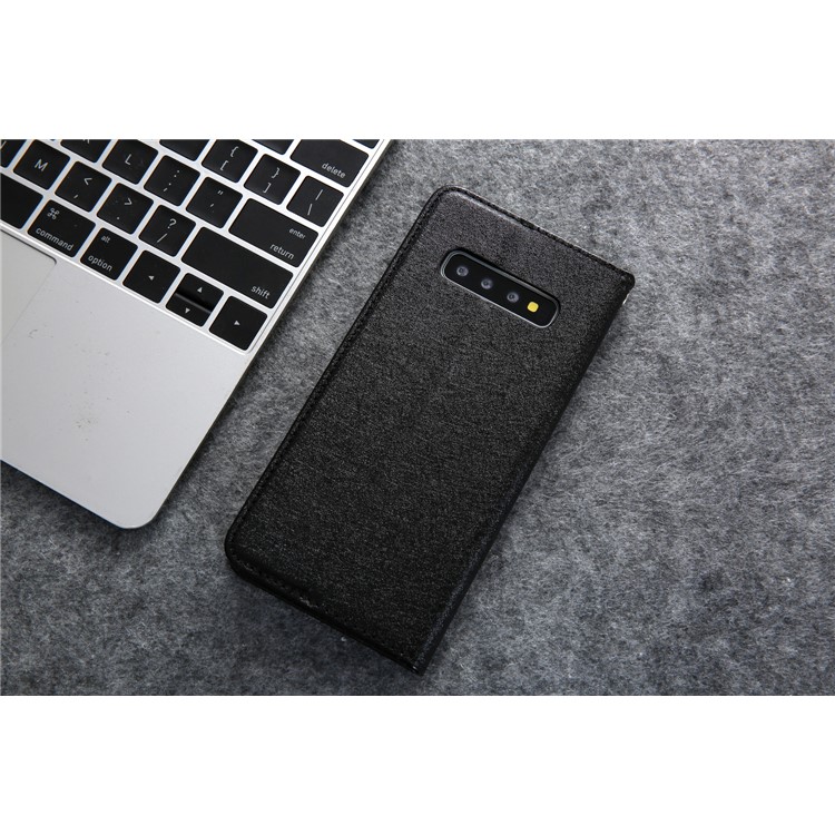 CMAI2 Silk Texture Leather Wallet Case for Samsung Galaxy S10 - Black-9