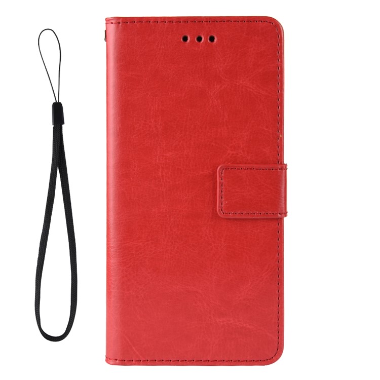 Crazy Horse PU Leather Wallet Stand Phone Cover for Samsung Galaxy M20 - Red-3