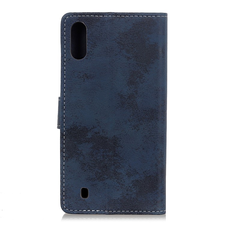 Caja Del Teléfono Del Soporte Del Cuero De La PU De La Cartera Del Estilo Del Vintage Para La Galaxia A10 De Samsung - Azul-2