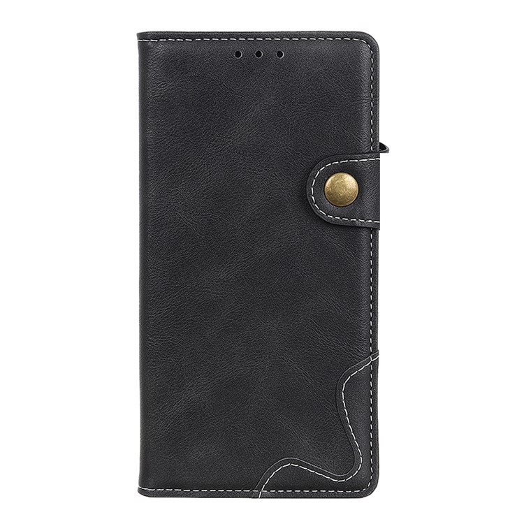 S-shape Textured Leather Wallet Case for Samsung Galaxy A10 - Black-2