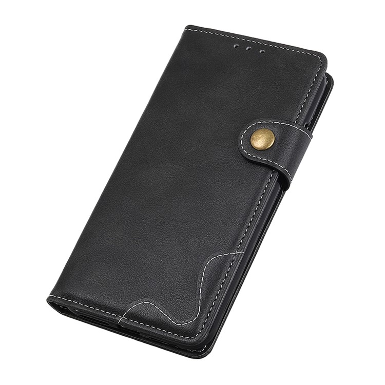 S-shape Textured Leather Wallet Case for Samsung Galaxy A10 - Black-5