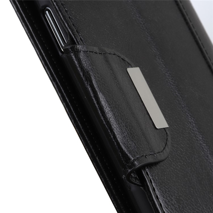 Textured PU Leather Wallet Stand Phone Cover for Samsung Galaxy A30/A20 - Black-6