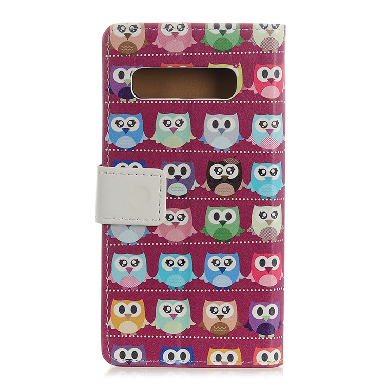 Pattern Printing Leather Wallet Stand Flip Cover for Samsung Galaxy S10 5G -  Lovely Little Owls-2