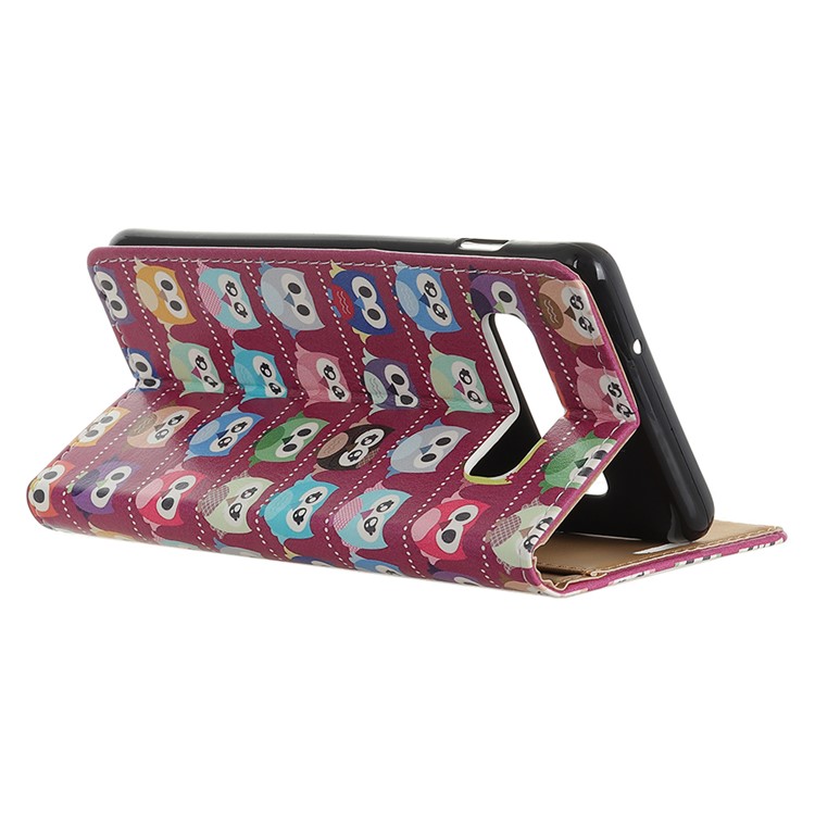 Pattern Printing Leather Wallet Stand Flip Cover for Samsung Galaxy S10 5G - Lovely Little Owls-3