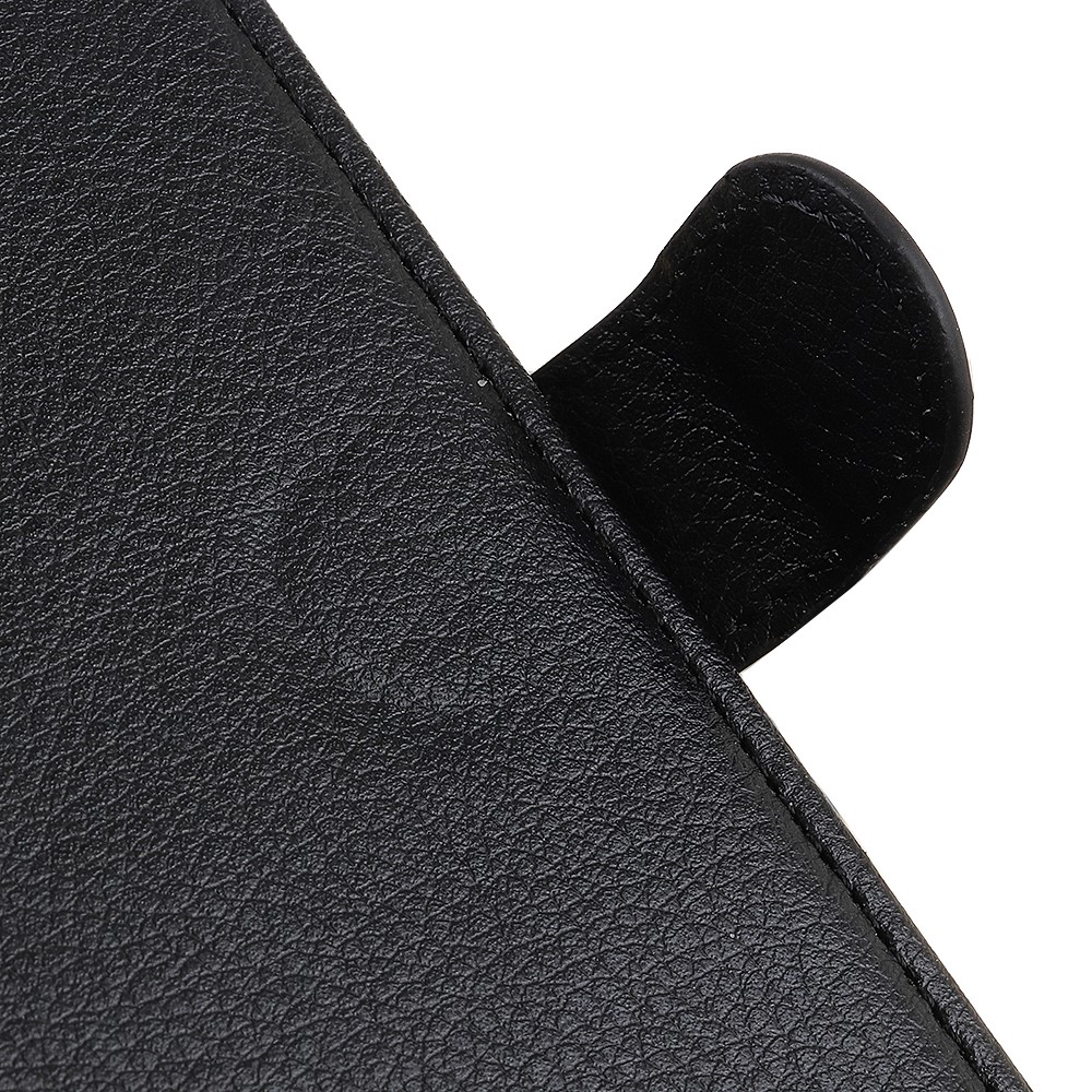 Litchi Skin Leder Brieftasche Für Samsung Galaxy A40 - Schwarz-11