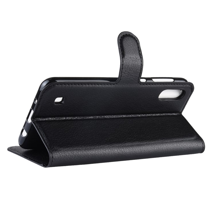 Litchi Skin Wallet Leather Stand Case for Samsung Galaxy M10 - Black-6