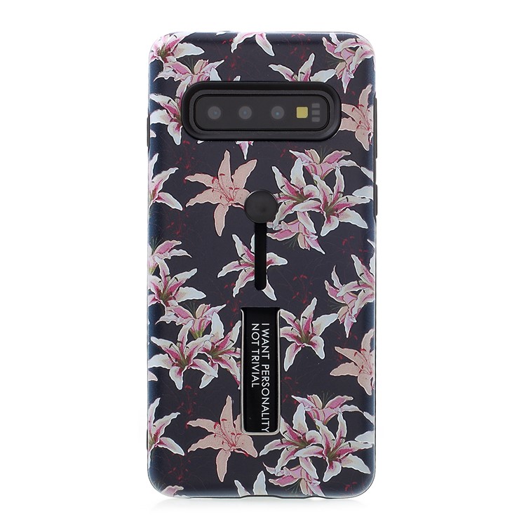 

Для Samsung Galaxy S10 Plus С Тисненым Рисунком ТПУ + ПК Мобильная Крышка С Подставкой - Стиль G, Galaxy S10 Plus