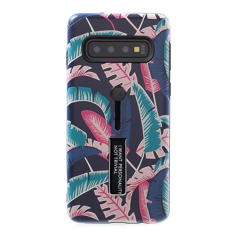 

Для Samsung Galaxy S10 Plus С Тисненым Рисунком ТПУ + ПК Мобильная Крышка С Подставкой - Стиль J, Galaxy S10 Plus