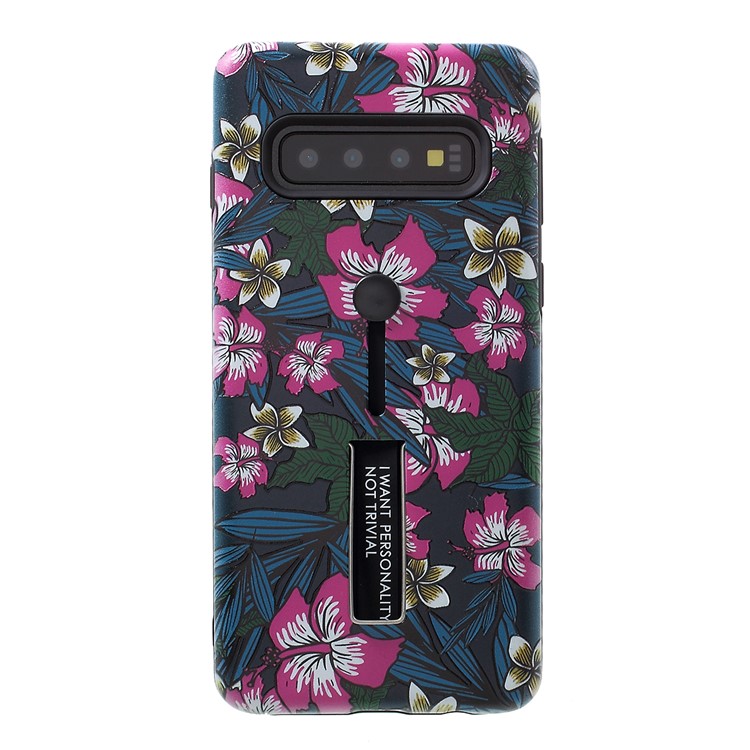 

Для Samsung Galaxy S10 Plus С Тисненым Рисунком ТПУ + ПК Мобильная Крышка С Подставкой - Стиль R, Galaxy S10 Plus