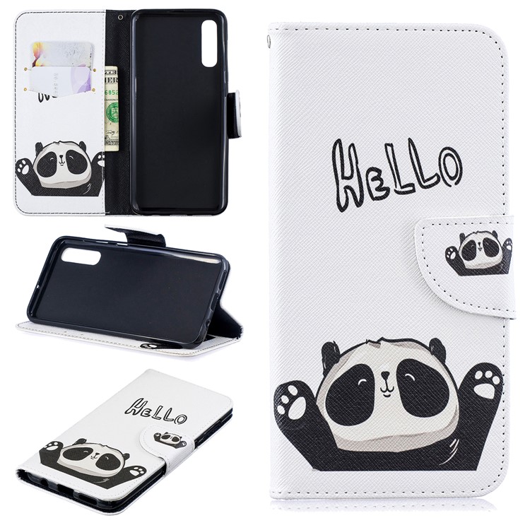 Pattern Printing PU Leather Wallet Cover for Samsung Galaxy A50 / A50s / A30s - Cute Panda-1
