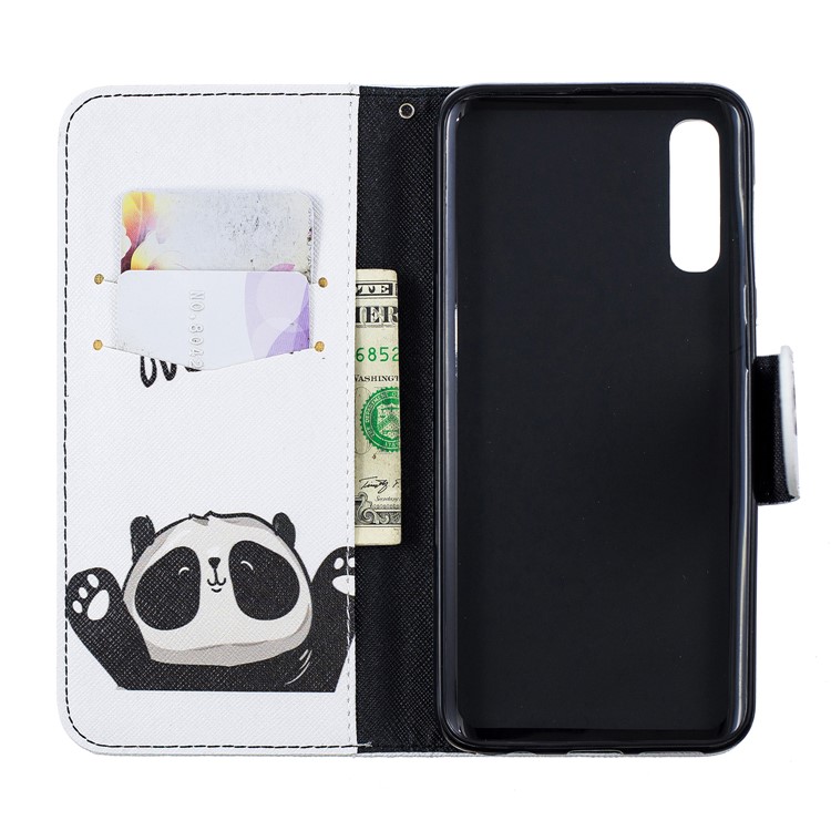 Pattern Printing PU Leather Wallet Cover for Samsung Galaxy A50 / A50s / A30s - Cute Panda-4