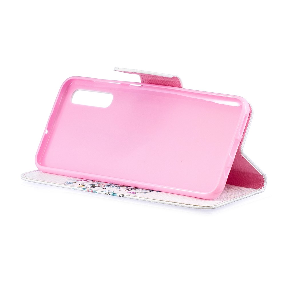 Musterdruck PU-Leder Flip Cover Für Samsung Galaxy A50 - Blühender Baum-6