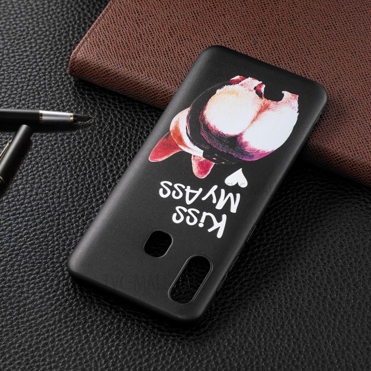 Embossment Patterned TPU Soft Protector Cover Case for Samsung Galaxy A50 - Kiss My Ass-7