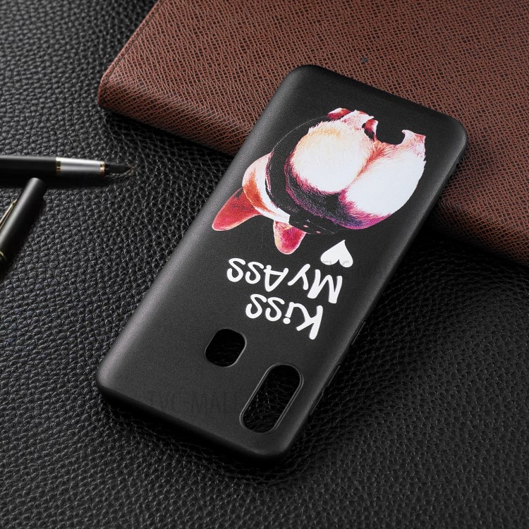 Embossment Patterned TPU Soft Protector Cover Case for Samsung Galaxy A50 - Kiss My Ass-7