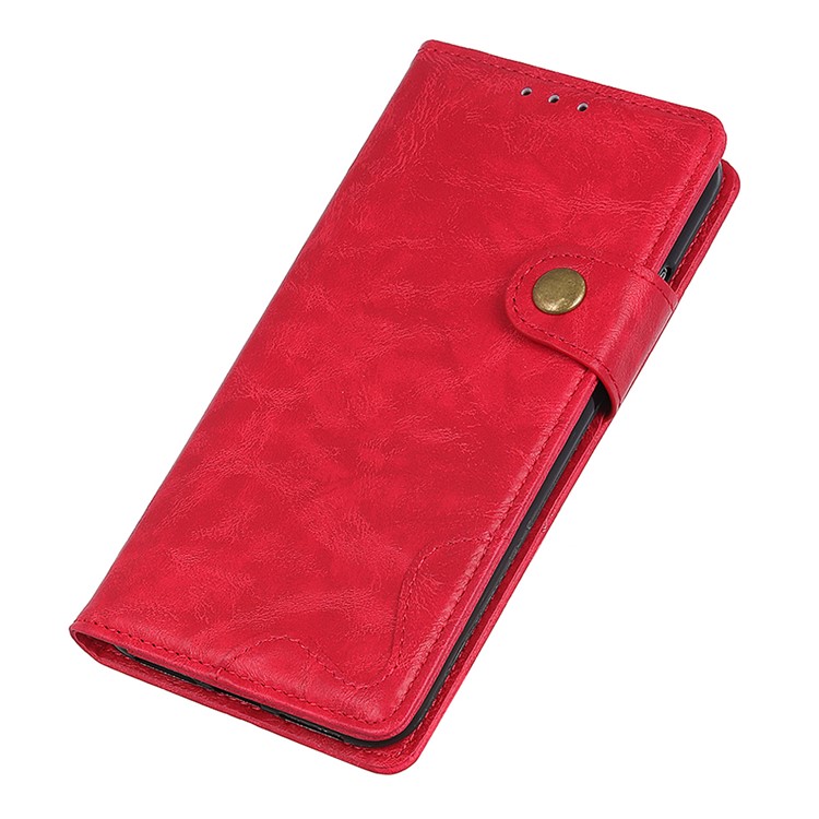 S-shape Crazy Horse Texture Leather Wallet Case for Samsung Galaxy A50 - Red-9