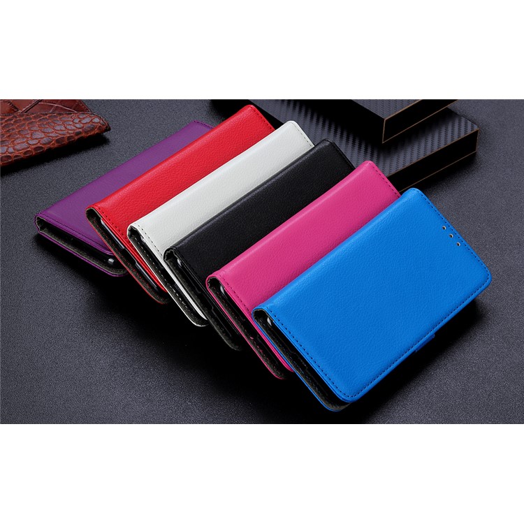 Litchi Skin Wallet Leather Stand Case for Samsung Galaxy A50 - Black-13