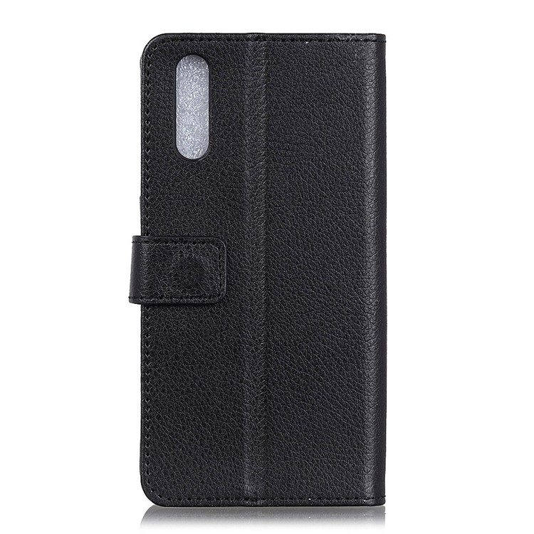 Litchi Skin Wallet Leather Stand Case for Samsung Galaxy A50 - Black-4