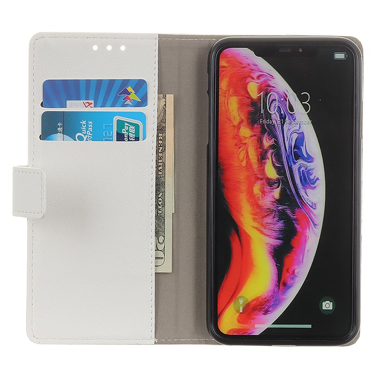 Wallet Leather Stand Case for Samsung Galaxy A50 - White-2