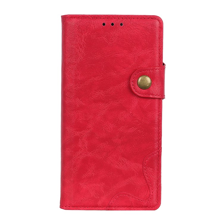 S Shape Crazy Horse PU Leather Stand Case for Samsung Galaxy A40 - Red-2