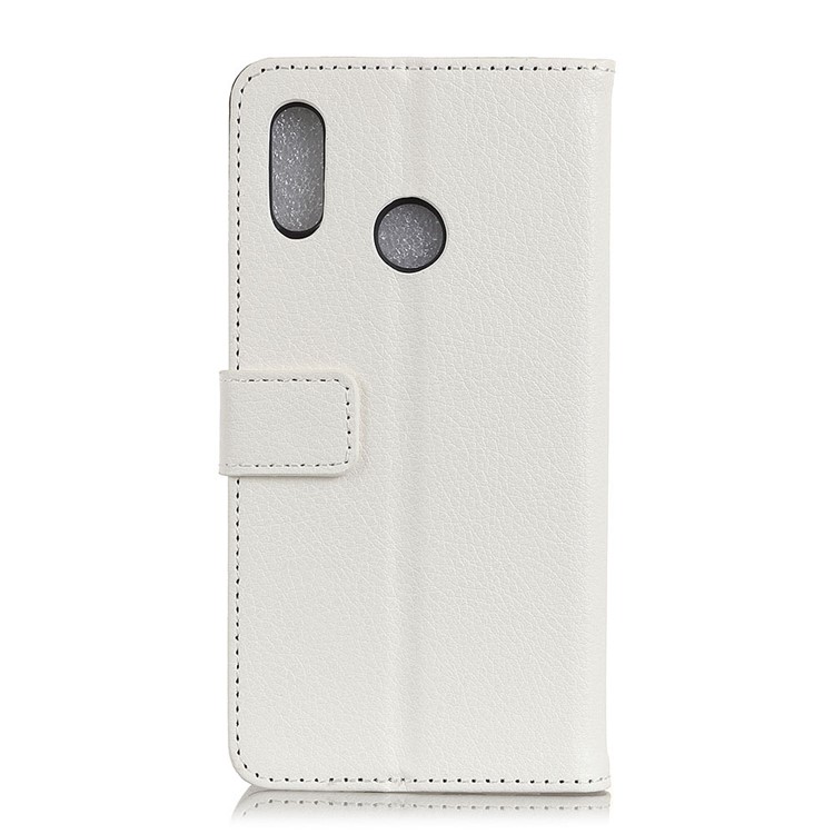 Litchi Texture Wallet Stand Leather Case Accessory for Samsung Galaxy A40 - White-3