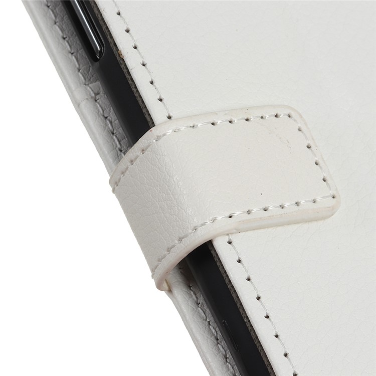 Litchi Texture Wallet Stand Leather Case Accessory for Samsung Galaxy A40 - White-8