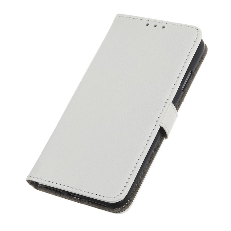 Litchi Texture Wallet Stand Leather Case Accessory for Samsung Galaxy A40 - White-9