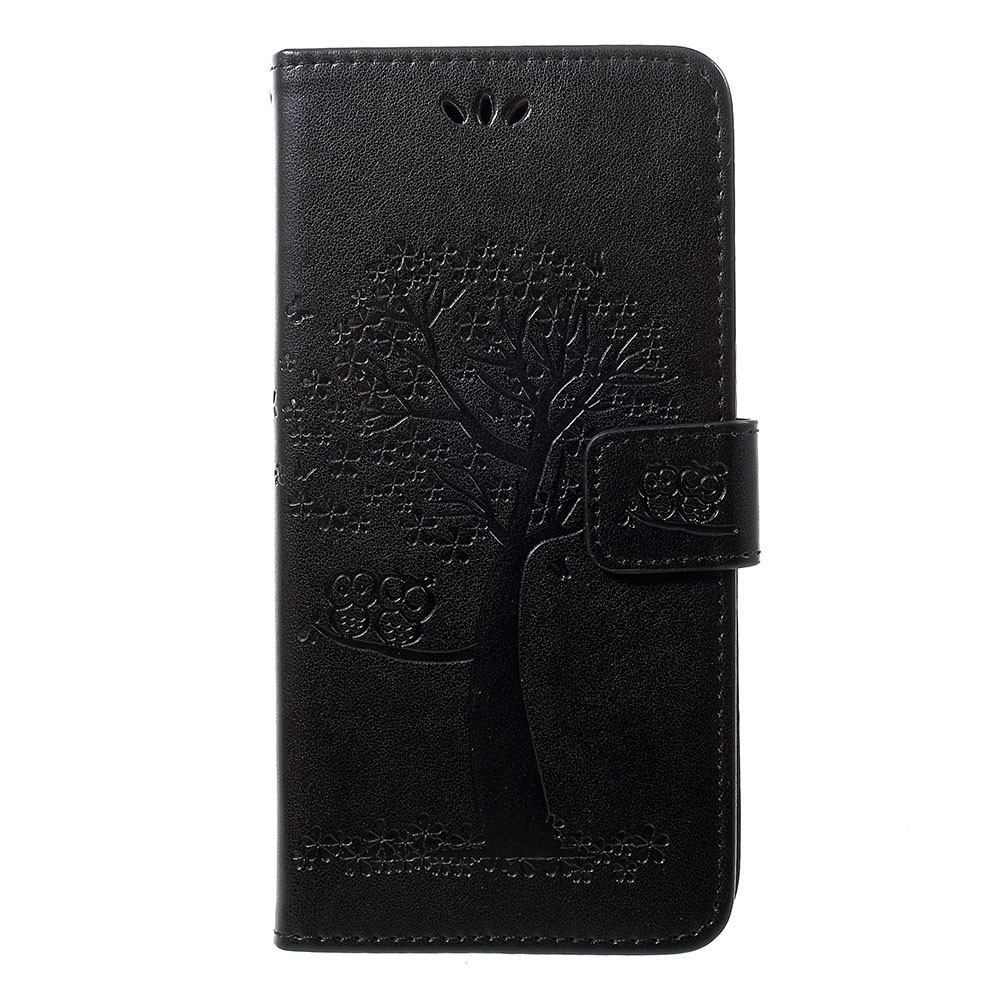 Bedrucken Sie Baum-Eulengeldbörsenstandplatz-ledernes Telefongehäuse Für Samsung-Galaxie A50 - Schwarz-8