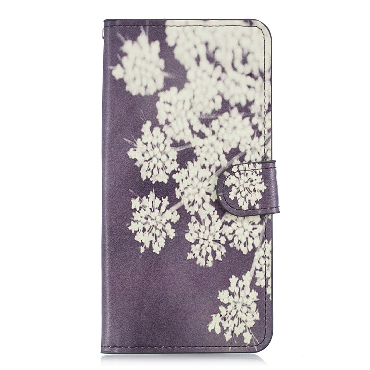 

Pattern Printing Leather Wallet Case for Samsung Galaxy S10e - White Flowers, Galaxy S10e