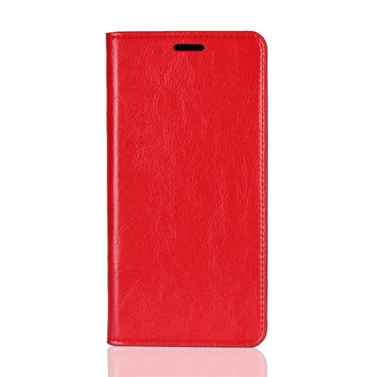 Crazy Horse Genuine Leather Phone Casing with Wallet for Samsung Galaxy S10 Plus - Red-2