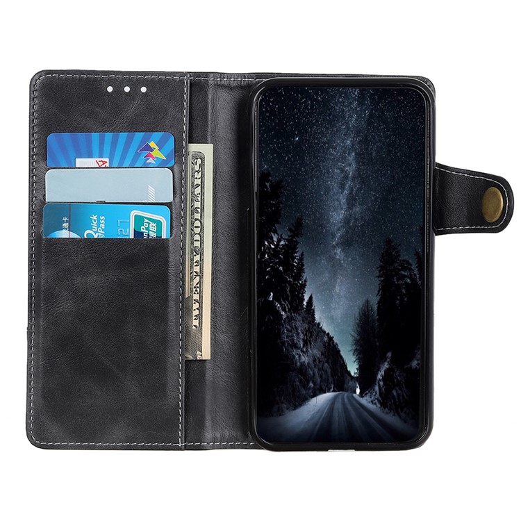 S Shape Textured PU Leather Case with Stand Wallet for Samsung Galaxy S10 5G - Black-4