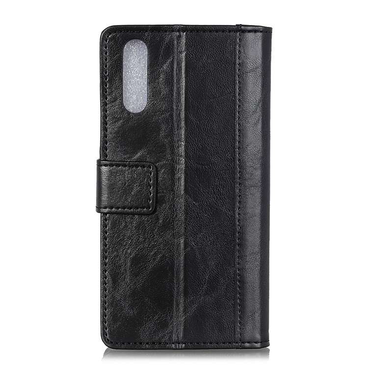 Rivet Decorated Leather Stand Wallet Magnetic Case for Samsung Galaxy A50 - Black-3