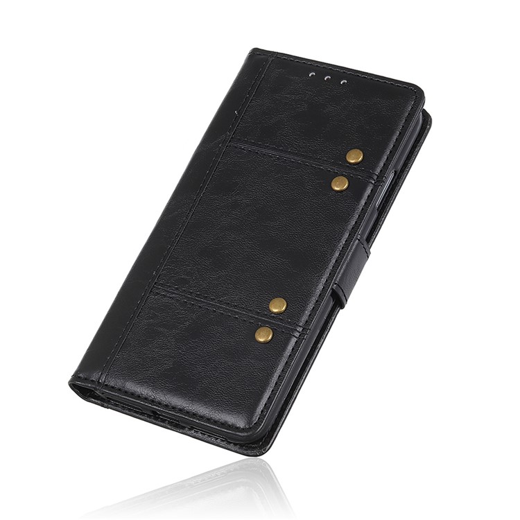 Rivet Decorated Leather Stand Wallet Magnetic Case for Samsung Galaxy A50 - Black-9