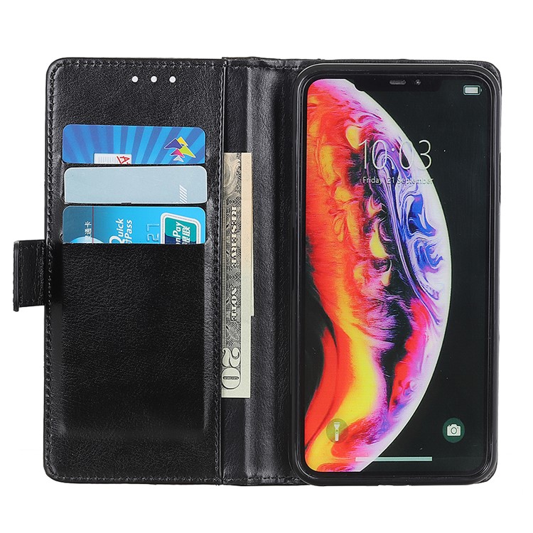 Rivet Decor Crazy Horse Leather Wallet Phone Cover for Samsung Galaxy A50 - Black-4