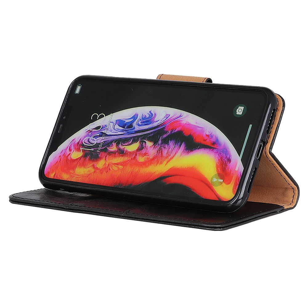 Crazy Horse Magnetic Stand Wallet Split Leather Protective Case for Samsung Galaxy A50 - Black-6